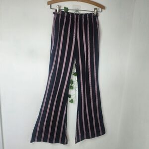 Arabella Stretch Knit Striped Flare Bottom Pants